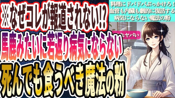 【医者が廃業する】「バカみたいに老化予防!!血液も内臓もメキメキ若返るあの魔法の粉を料理にドバドバ使いなさい！」を世界一わかりやすく要約してみた【本要約】