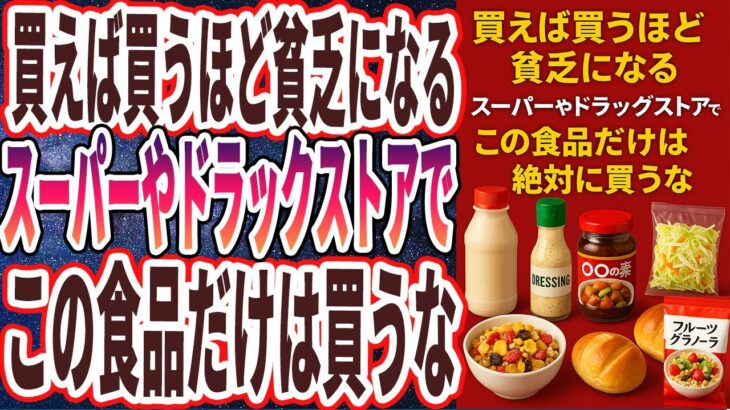 【なぜ報道しない!?】「お金がどんどん無くなり貧乏になる「スーパーやドラックストアで買ってはいけないコスパ最悪食品８連発！！」」を世界一わかりやすく要約してみた【本要約】