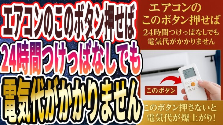 【このボタンを押せ】「50代以降はエアコンは1日中つけっぱなしにしろ！エアコンを使うときこのボタンを押すと電気代が圧倒的に安くなる」を世界一わかりやすく要約してみた【本要約】