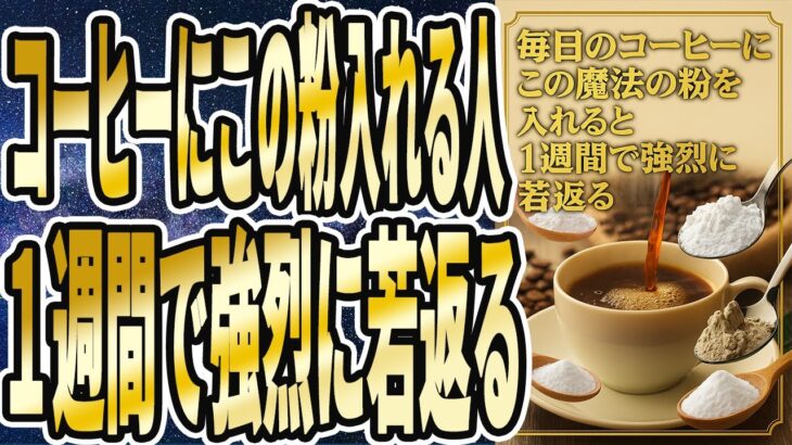 【なぜ報道しない？】「コーヒーに「この魔法の粉」を小さじ1杯混ぜるだけで、実は体中の細胞が10歳若返って大変なことに…」を世界一わかりやすく要約してみた【本要約】