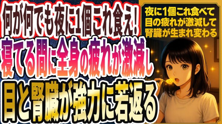 【夜１個食え】「何が何でも夜に１個これ食え！寝てる間に目と腎臓が若返り翌朝、体が強烈に軽くなる」を世界一わかりやすく要約してみた【本要約】